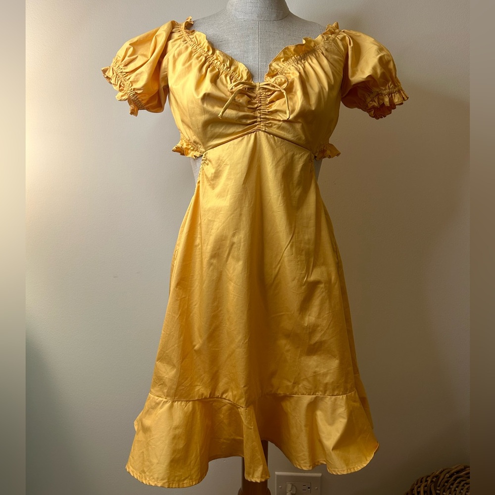 ASTR the label marigold colored dress